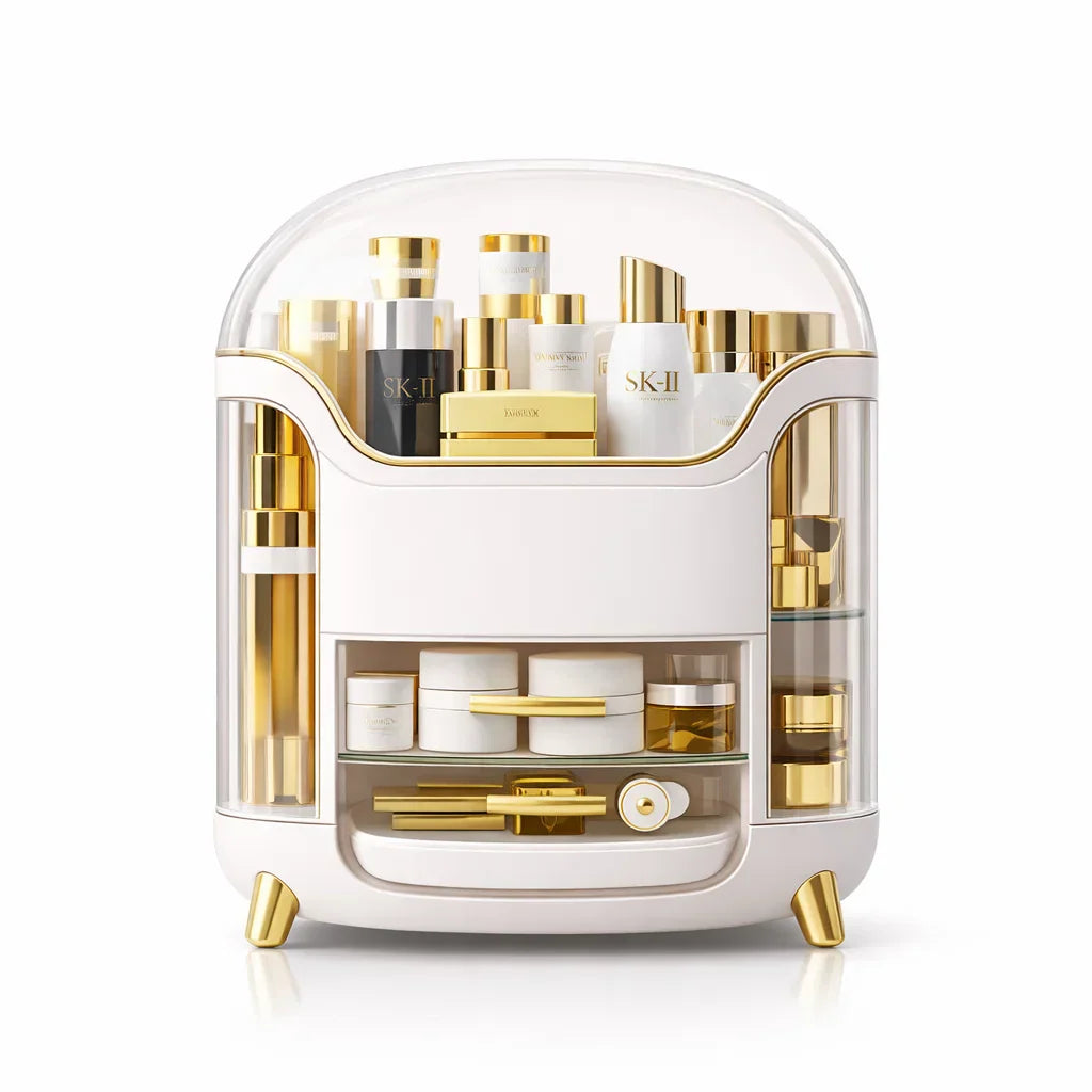 Burraq Luxury Makeup Organizer with Drawer & Dustproof Lid
