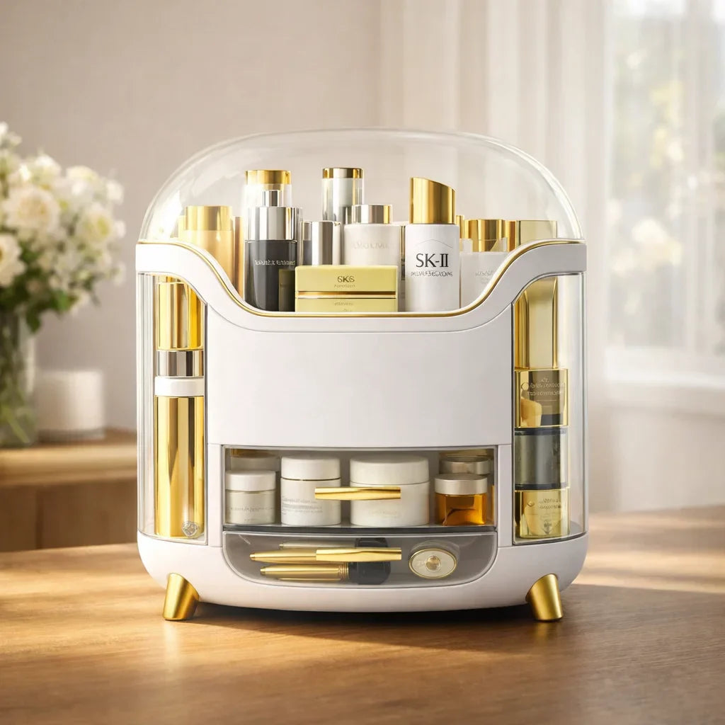 Burraq Luxury Makeup Organizer with Drawer & Dustproof Lid