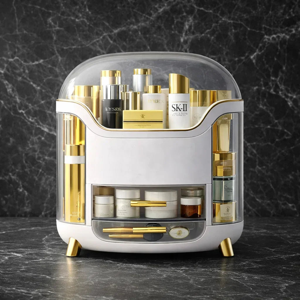 Burraq Luxury Makeup Organizer with Drawer & Dustproof Lid